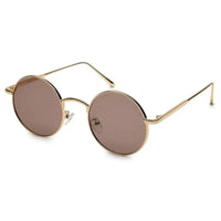 Ionara | Golden-Brown Medium Full Rim Round Sunglasses for Men & Women [UV-protected]