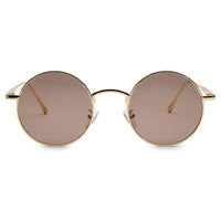 Ionara | Golden-Brown Medium Full Rim Round Sunglasses for Men & Women [UV-protected]
