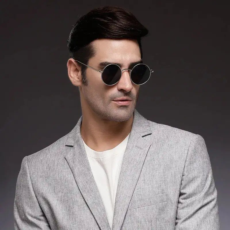 Ionara | Golden-Brown Medium Full Rim Round Sunglasses for Men & Women [UV-protected]