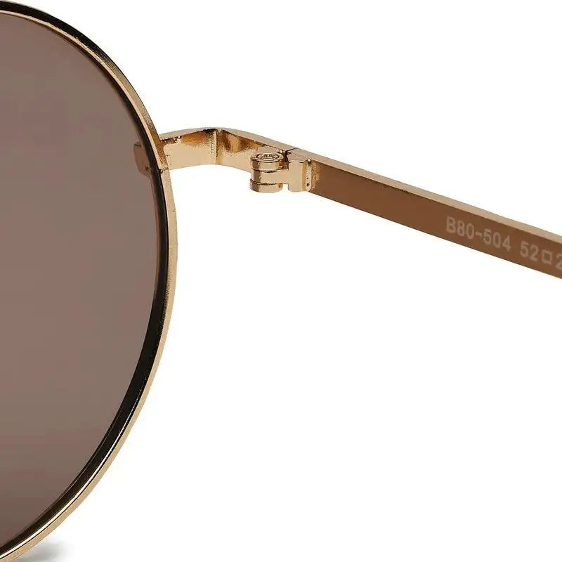 Ionara | Golden-Brown Medium Full Rim Round Sunglasses for Men & Women [UV-protected]
