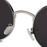Ionara Silver-Black Medium Full Rim Round Sunglasses for Men & Women — Hashtag Eyewears