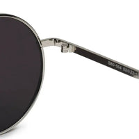 Ionara | Silver-Black Medium Full Rim Round Sunglasses for Men & Women [UV-protected]