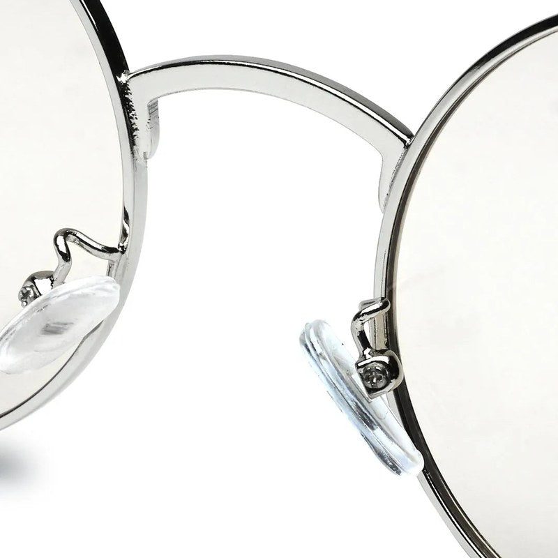 Ionara | Silver-brown Medium Full Rim Round Eyeglasses for Men & Women [UV-protected]