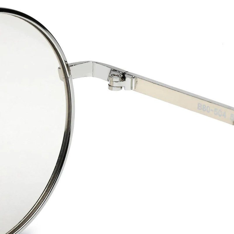Ionara | Silver-brown Medium Full Rim Round Eyeglasses for Men & Women [UV-protected]