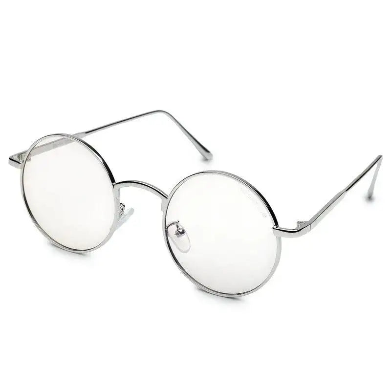 Ionara | Silver-brown Medium Full Rim Round Eyeglasses for Men & Women [UV-protected]