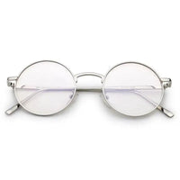 Ionara | Silver-brown Medium Full Rim Round Eyeglasses for Men & Women [UV-protected]