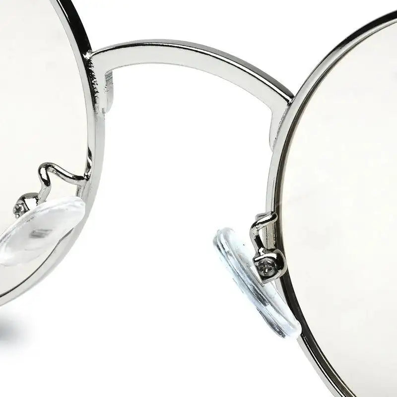 Ionara | Silver-brown Medium Full Rim Round Eyeglasses for Men & Women [UV-protected]