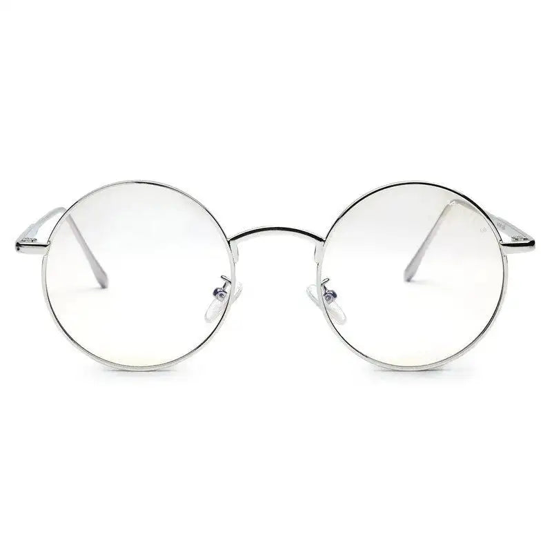 Ionara | Silver-brown Medium Full Rim Round Eyeglasses for Men & Women [UV-protected]