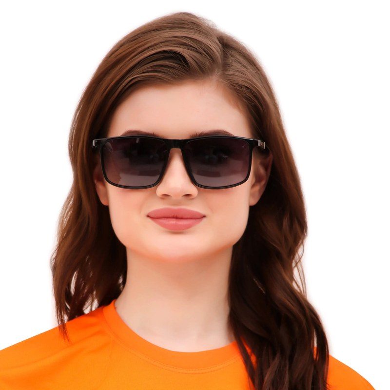 Ionis Black Large Full Rim Square Sunglasses for Men & Women — Hashtag Eyewears