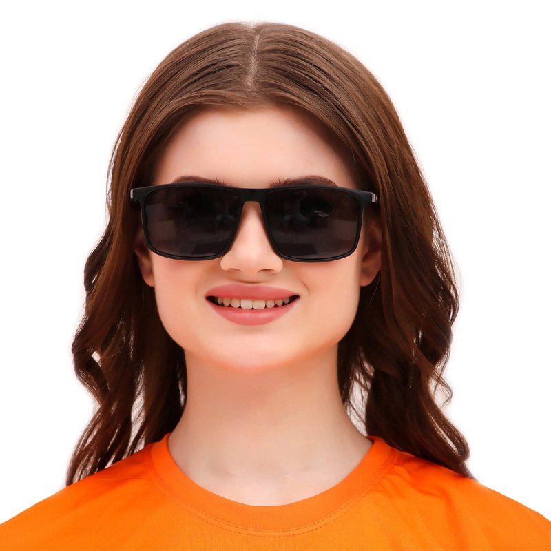 Ionis Matt Black Large Full Rim Square Sunglasses for Men & Women — Hashtag Eyewears