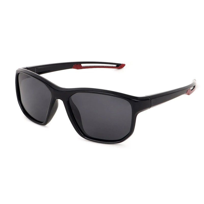 Ionium Black Large Full Rim Rectangle Sports Sunglasses for Men — Hashtag Eyewears