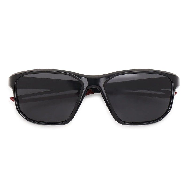 Ionium Black Large Full Rim Rectangle Sports Sunglasses for Men — Hashtag Eyewears