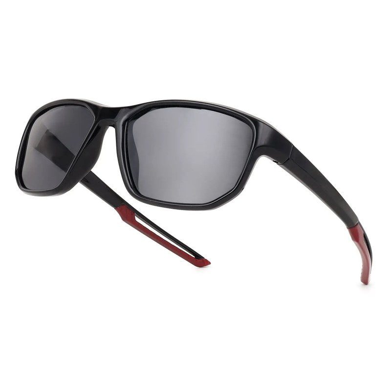 Ionium Black Large Full Rim Rectangle Sports Sunglasses for Men — Hashtag Eyewears