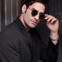 Ithon Black Medium Full Rim Oval Sunglasses for Men — Hashtag Eyewears
