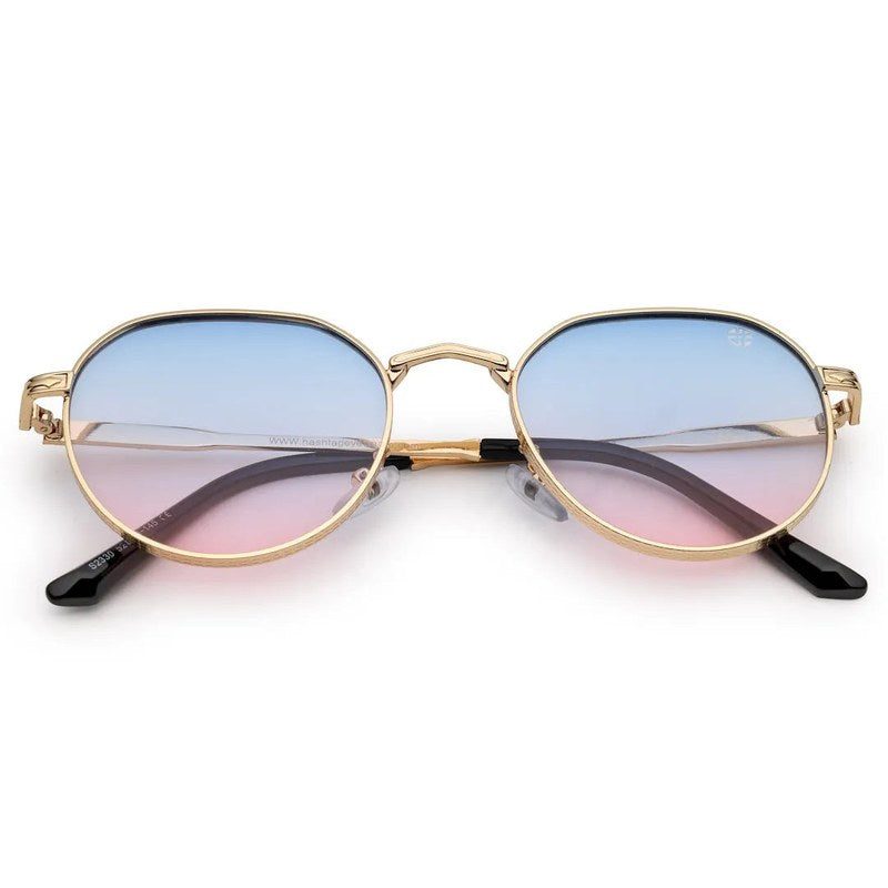 Ithon Golden Medium Full Rim Oval Sunglasses for Men — Hashtag Eyewears