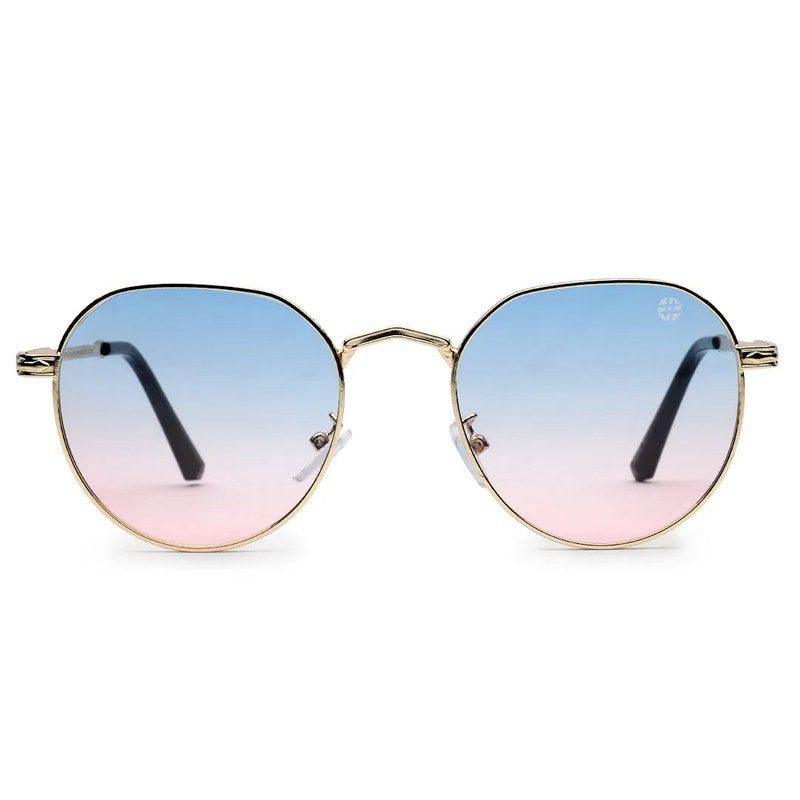 Ithon Golden Medium Full Rim Oval Sunglasses for Men — Hashtag Eyewears
