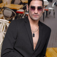 Ithon Gradient Blue & Pink Medium Full Rim Oval Sunglasses for Men — Hashtag Eyewears