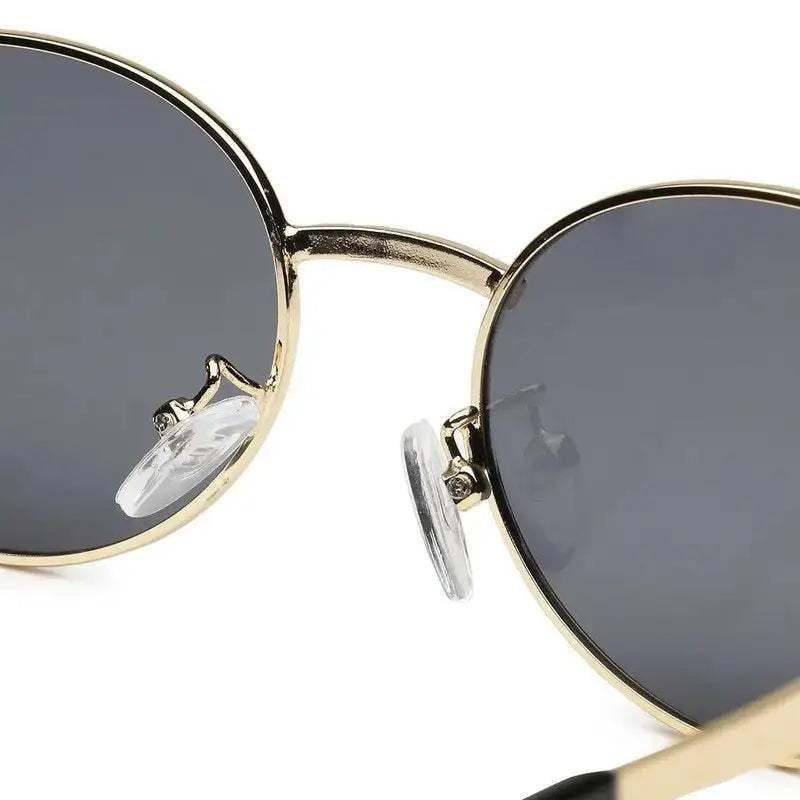 Ivory | Golden Medium Full Rim Oval Sunglasses for Women [UV-protected]