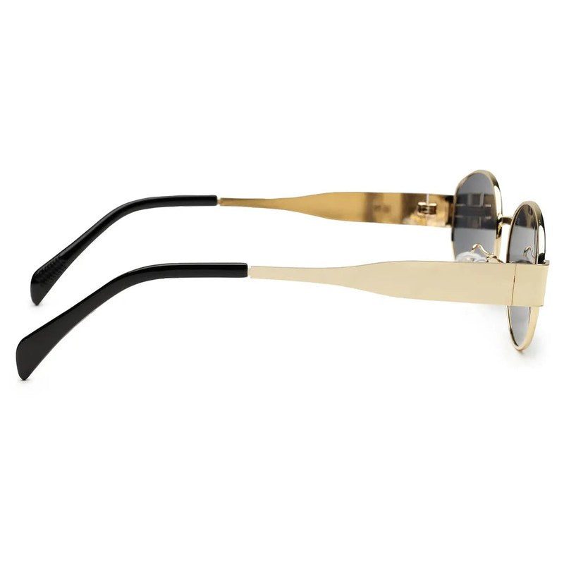 Ivory | Golden Medium Full Rim Oval Sunglasses for Women [UV-protected]