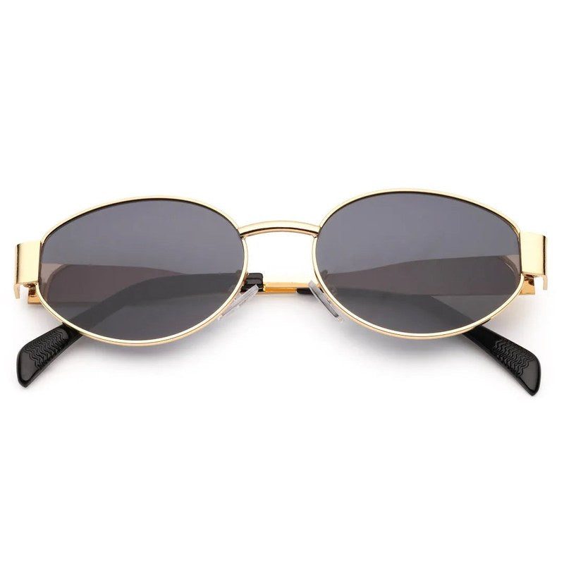 Ivory Golden Medium Full Rim Oval Sunglasses for Women — Hashtag Eyewears