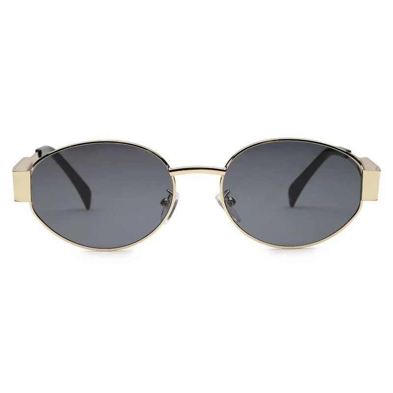 Ivory | Golden Medium Full Rim Oval Sunglasses for Women [UV-protected]