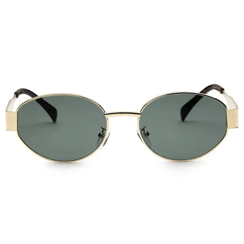 Ivory | Green Medium Full Rim Oval Sunglasses for Women [UV-protected]