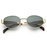 Ivory | Green Medium Full Rim Oval Sunglasses for Women [UV-protected]