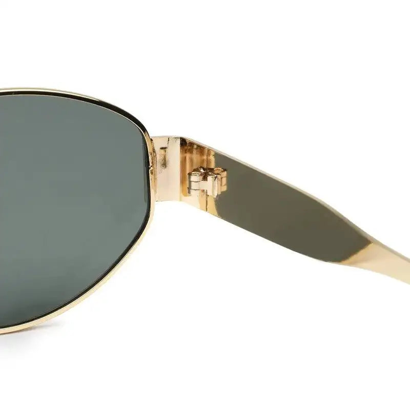 Ivory | Green Medium Full Rim Oval Sunglasses for Women [UV-protected]