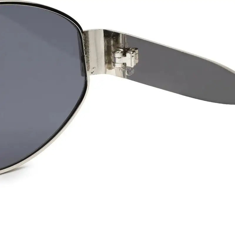 Ivory | Silver Medium Full Rim Oval Sunglasses for Women [UV-protected]
