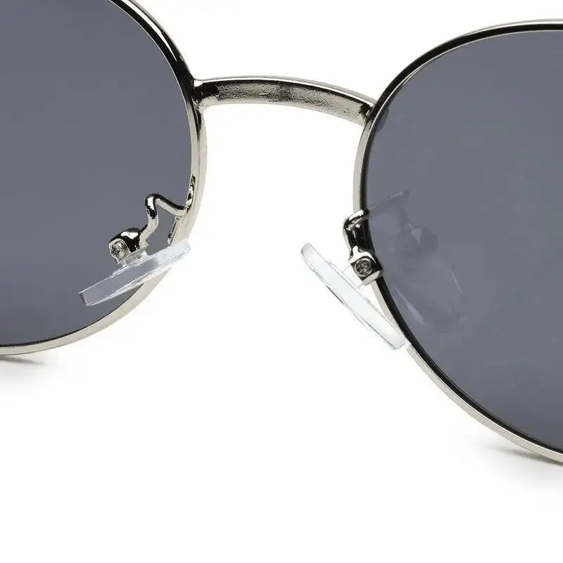 Ivory | Silver Medium Full Rim Oval Sunglasses for Women [UV-protected]