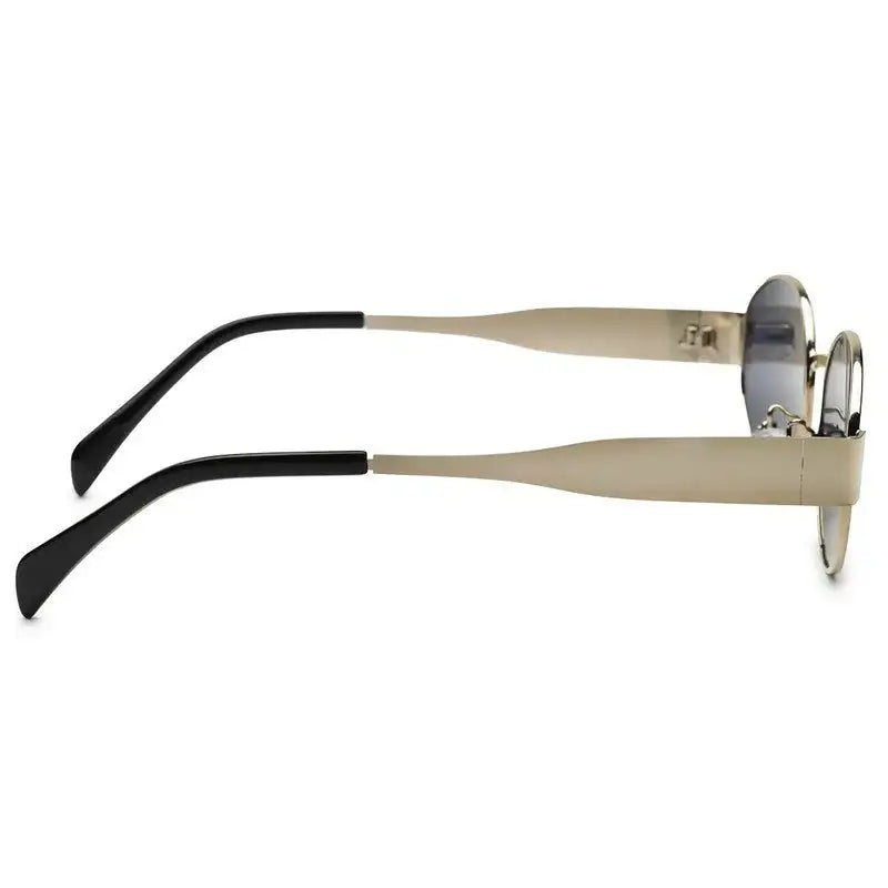 Ivory | Silver Medium Full Rim Oval Sunglasses for Women [UV-protected]