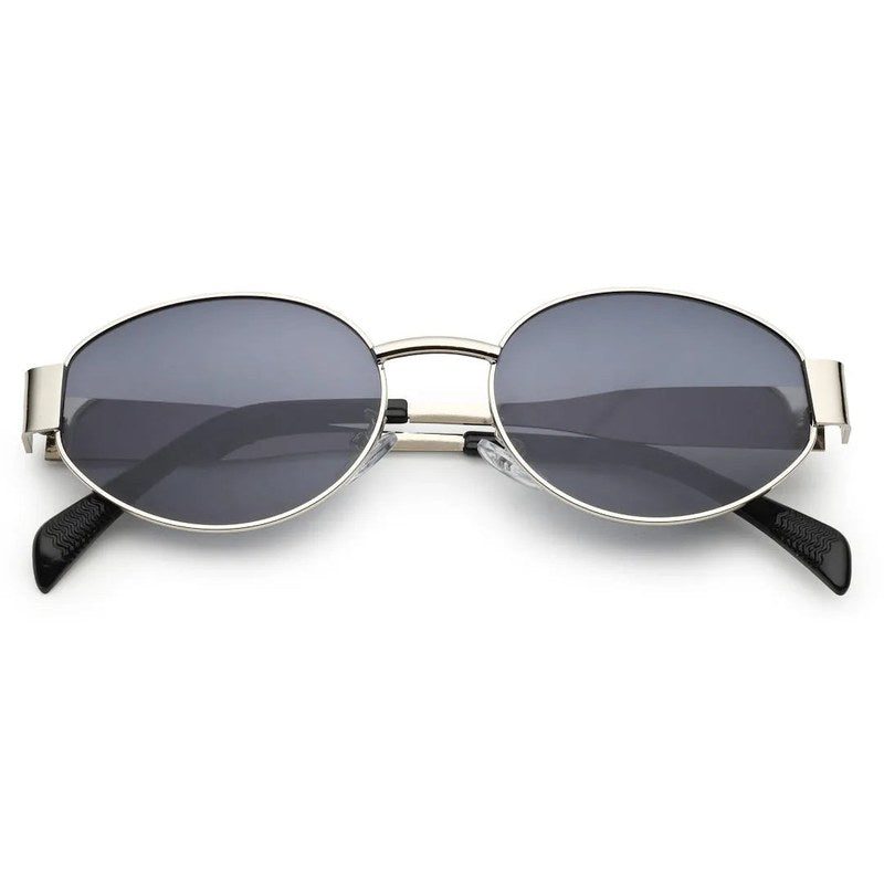 Ivory Silver Medium Full Rim Oval Sunglasses for Women — Hashtag Eyewears