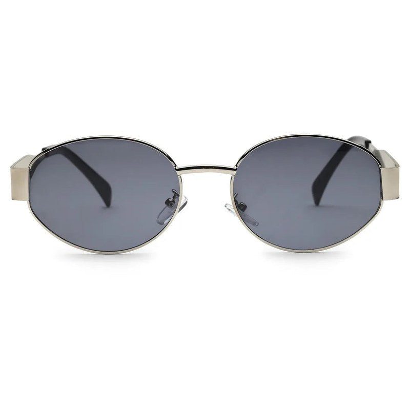 Ivory Silver Medium Full Rim Oval Sunglasses for Women — Hashtag Eyewears