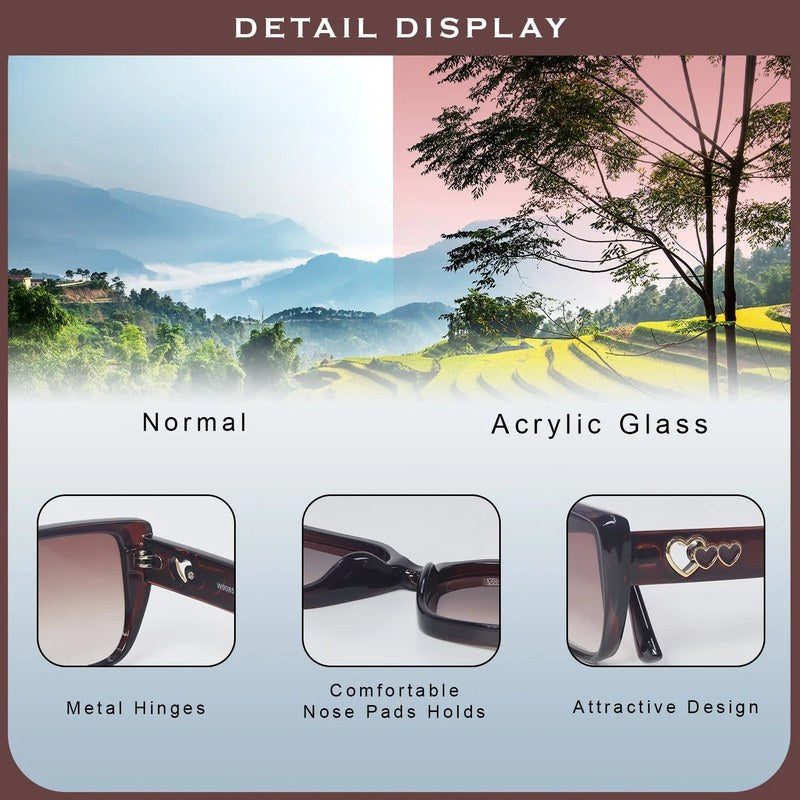 Jetra Brown Medium Full Rim Wayfarer Sunglasses for Women — Hashtag Eyewears