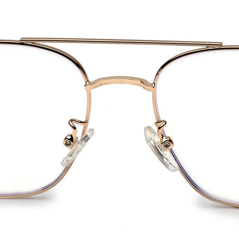 Jovion Black & Gold Medium Full Rim RECTANGLE Computer Glasses for Men & Women — Hashtag Eyewears