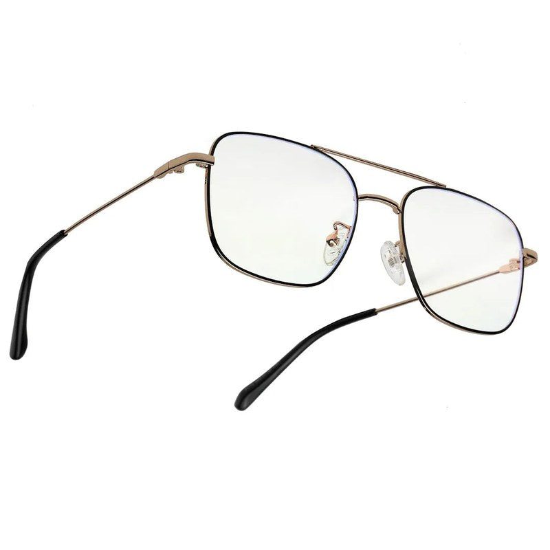 Jovion Black & Gold Medium Full Rim RECTANGLE Computer Glasses for Men & Women — Hashtag Eyewears