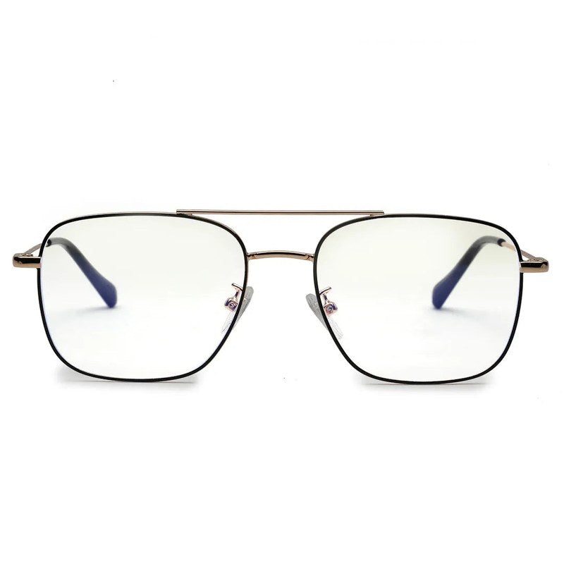 Jovion Black & Gold Medium Full Rim RECTANGLE Computer Glasses for Men & Women — Hashtag Eyewears