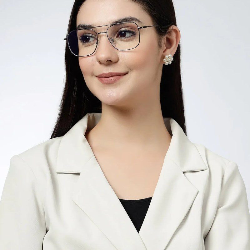 Jovion Black Medium Full Rim RECTANGLE Computer Glasses for Men & Women — Hashtag Eyewears
