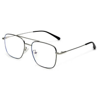 Jovion Black & Silver Medium Full Rim RECTANGLE Computer Glasses for Men & Women — Hashtag Eyewears