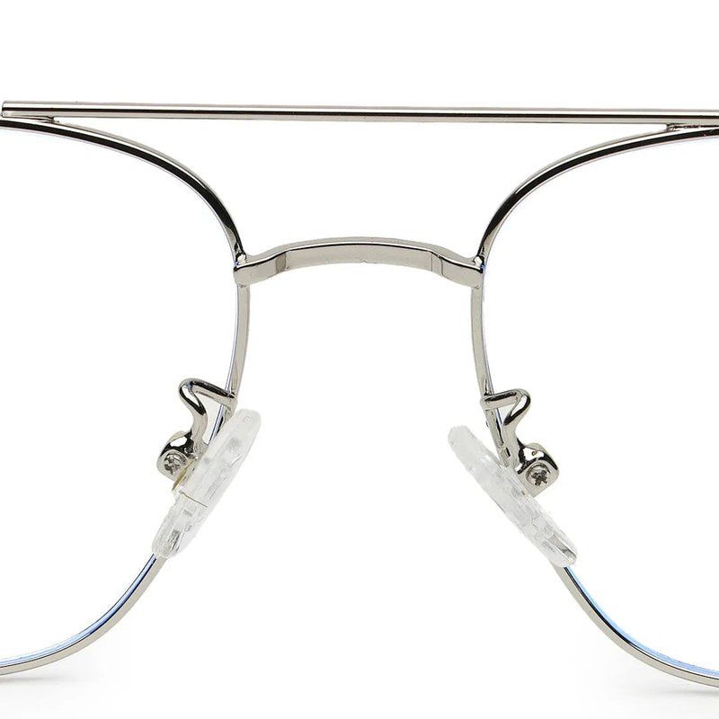 Jovion Black & Silver Medium Full Rim RECTANGLE Computer Glasses for Men & Women — Hashtag Eyewears
