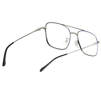 Jovion Black & Silver Medium Full Rim RECTANGLE Computer Glasses for Men & Women — Hashtag Eyewears