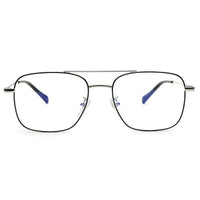 Jovion Black & Silver Medium Full Rim RECTANGLE Computer Glasses for Men & Women — Hashtag Eyewears