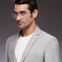 Jovion Black & Silver Medium Full Rim RECTANGLE Computer Glasses for Men & Women — Hashtag Eyewears