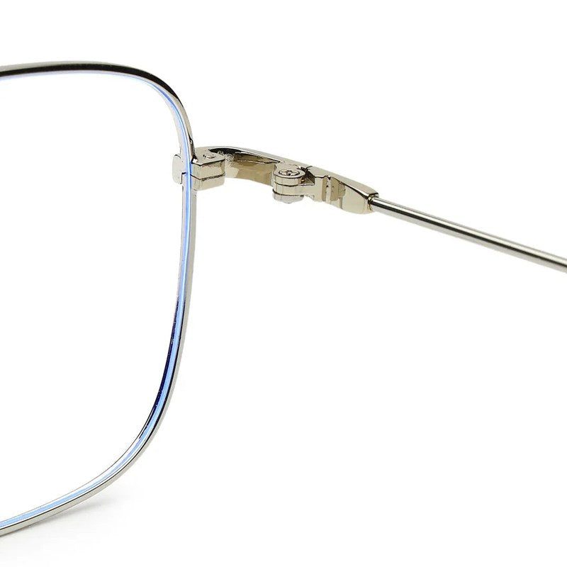 Jovion Black & Silver Medium Full Rim RECTANGLE Computer Glasses for Men & Women — Hashtag Eyewears