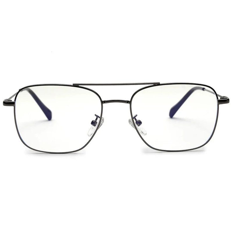 Jovion | Grey Medium Full Rim RECTANGLE Computer Glasses for Men & Women [Blue Block]