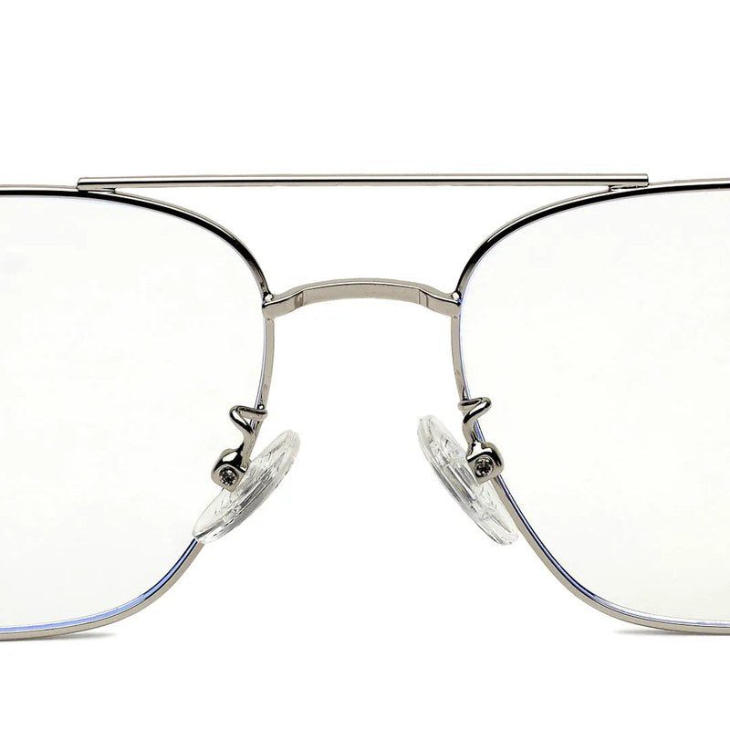 Jovion Silver Medium Full Rim RECTANGLE Computer Glasses for Men & Women — Hashtag Eyewears