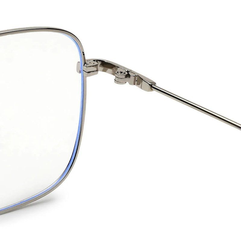 Jovion | Silver Medium Full Rim RECTANGLE Computer Glasses for Men & Women [Blue Block]