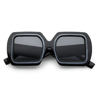 Jumbo Black Medium Full Rim Square Sunglasses for Men & Women — Hashtag Eyewears
