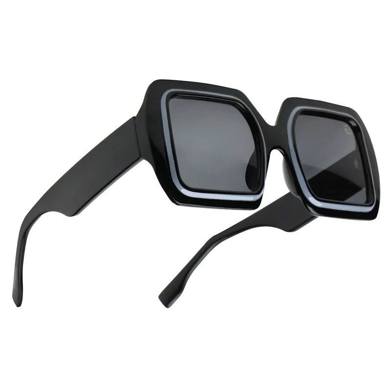 Jumbo Black Medium Full Rim Square Sunglasses for Men & Women — Hashtag Eyewears