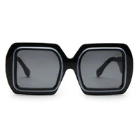 Jumbo Black Medium Full Rim Square Sunglasses for Men & Women — Hashtag Eyewears